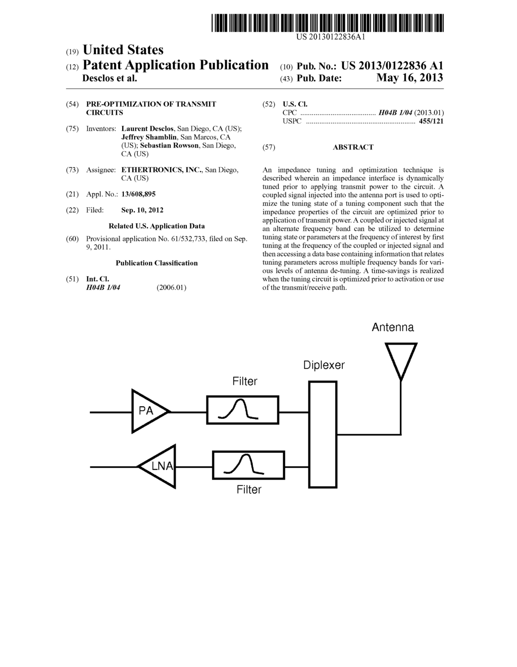 PRE-OPTIMIZATION OF TRANSMIT CIRCUITS - diagram, schematic, and image 01