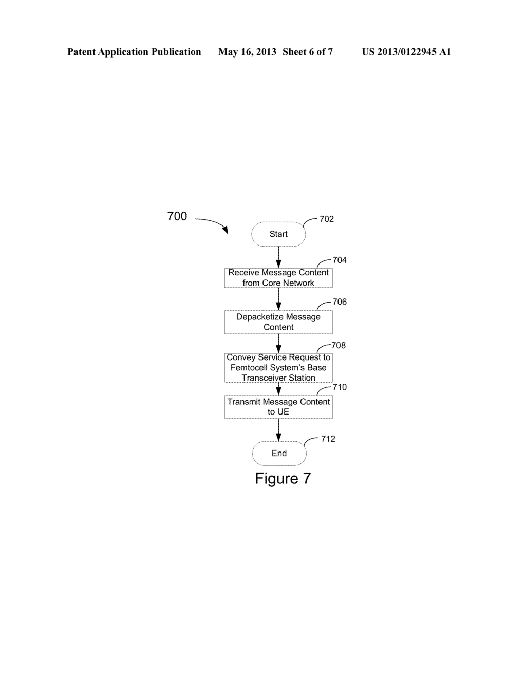 SYSTEM, METHOD, AND COMPUTER-READABLE MEDIUM FOR SHORT MESSAGE SERVICE     TERMINATION PROCESSING BY A FEMTOCELL SYSTEM - diagram, schematic, and image 07