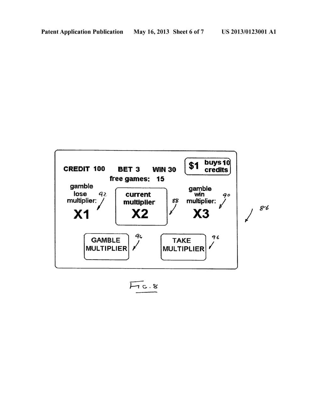 GAMING MACHINE INCLUDING A FEATURE GAMBLE - diagram, schematic, and image 07