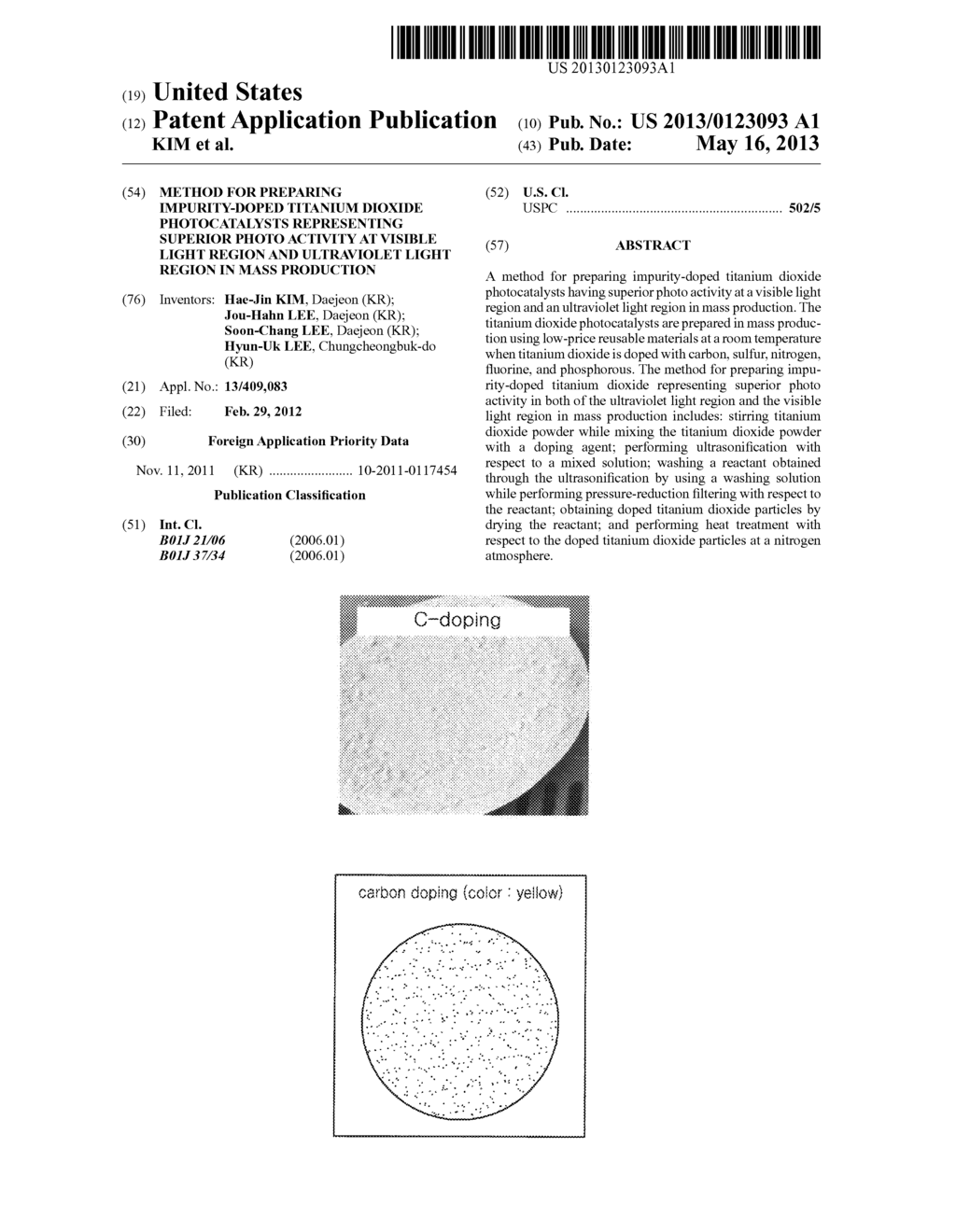 Method for Preparing Impurity-Doped Titanium Dioxide Photocatalysts     Representing Superior Photo Activity at Visible Light Region and     Ultraviolet Light Region in Mass Production - diagram, schematic, and image 01