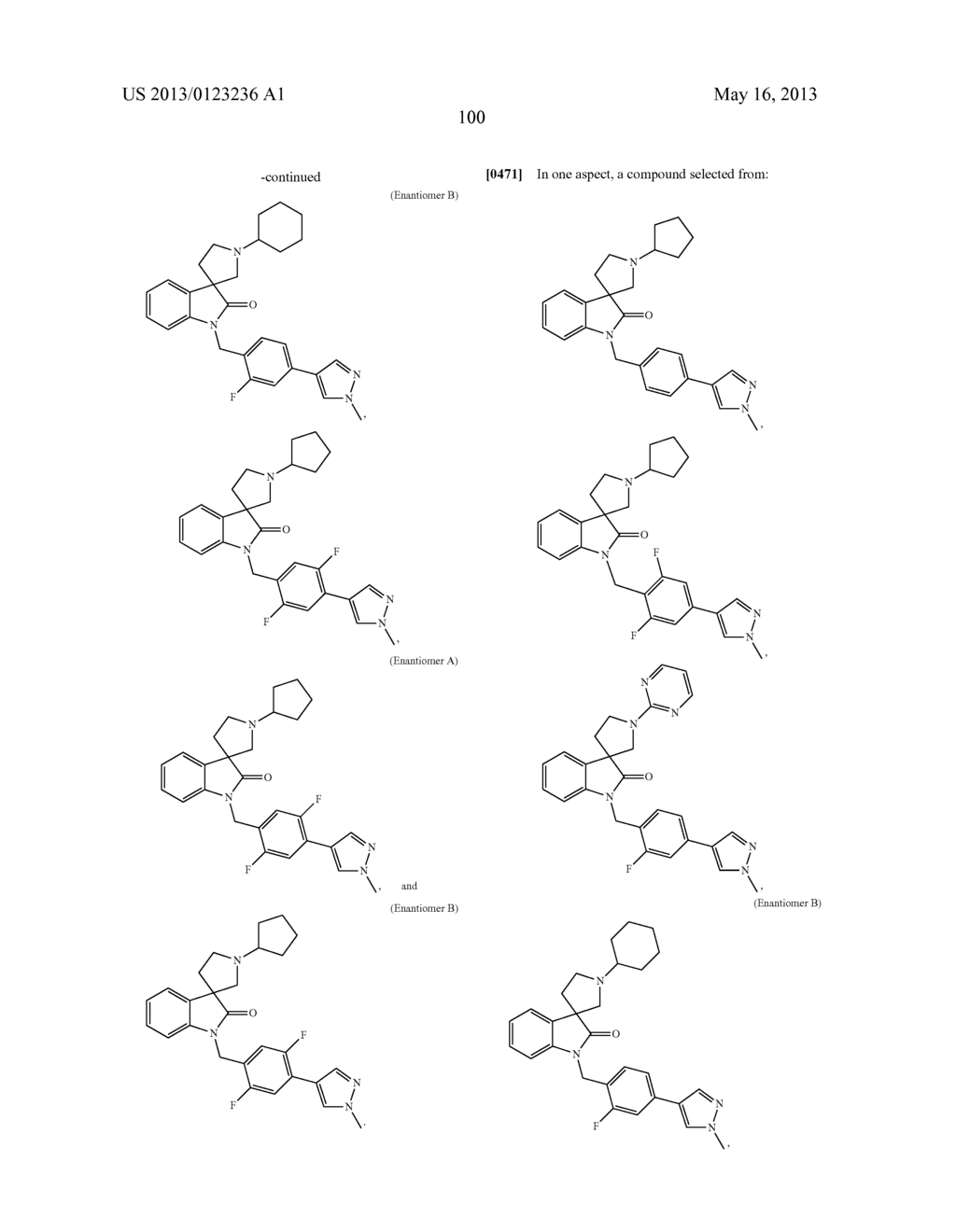 SUBSTITUTED BENZYLSPIROINDOLIN-2-ONE ANALOGS AS POSITIVE ALLOSTERIC     MODULATORS OF THE MUSCARINIC ACETYLCHOLINE RECEPTOR M1 - diagram, schematic, and image 101