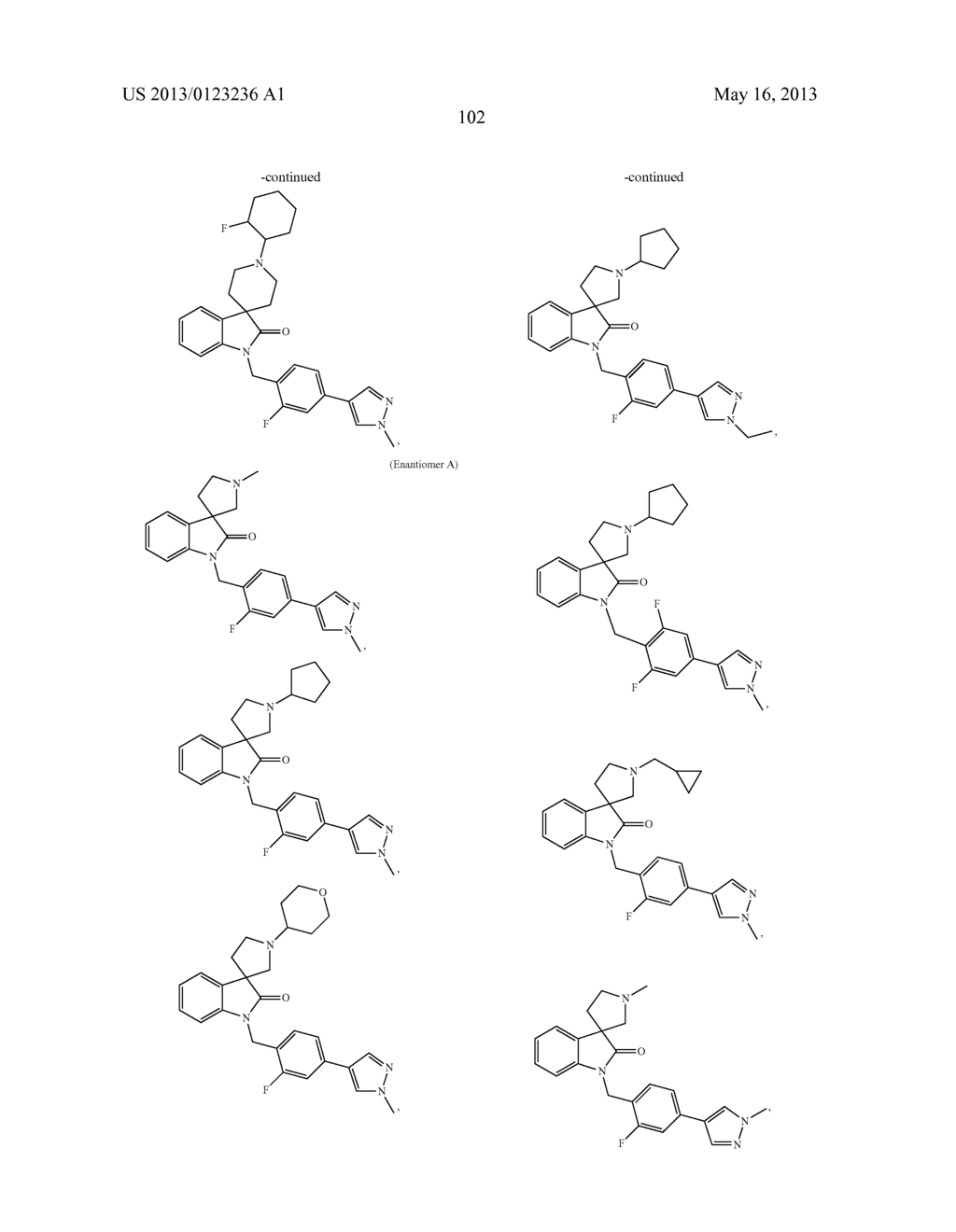 SUBSTITUTED BENZYLSPIROINDOLIN-2-ONE ANALOGS AS POSITIVE ALLOSTERIC     MODULATORS OF THE MUSCARINIC ACETYLCHOLINE RECEPTOR M1 - diagram, schematic, and image 103