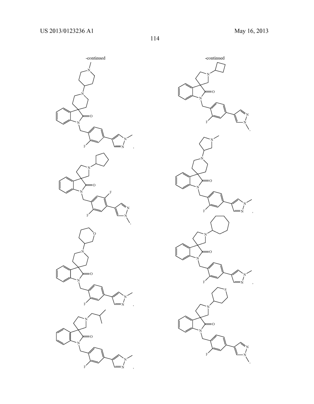 SUBSTITUTED BENZYLSPIROINDOLIN-2-ONE ANALOGS AS POSITIVE ALLOSTERIC     MODULATORS OF THE MUSCARINIC ACETYLCHOLINE RECEPTOR M1 - diagram, schematic, and image 115