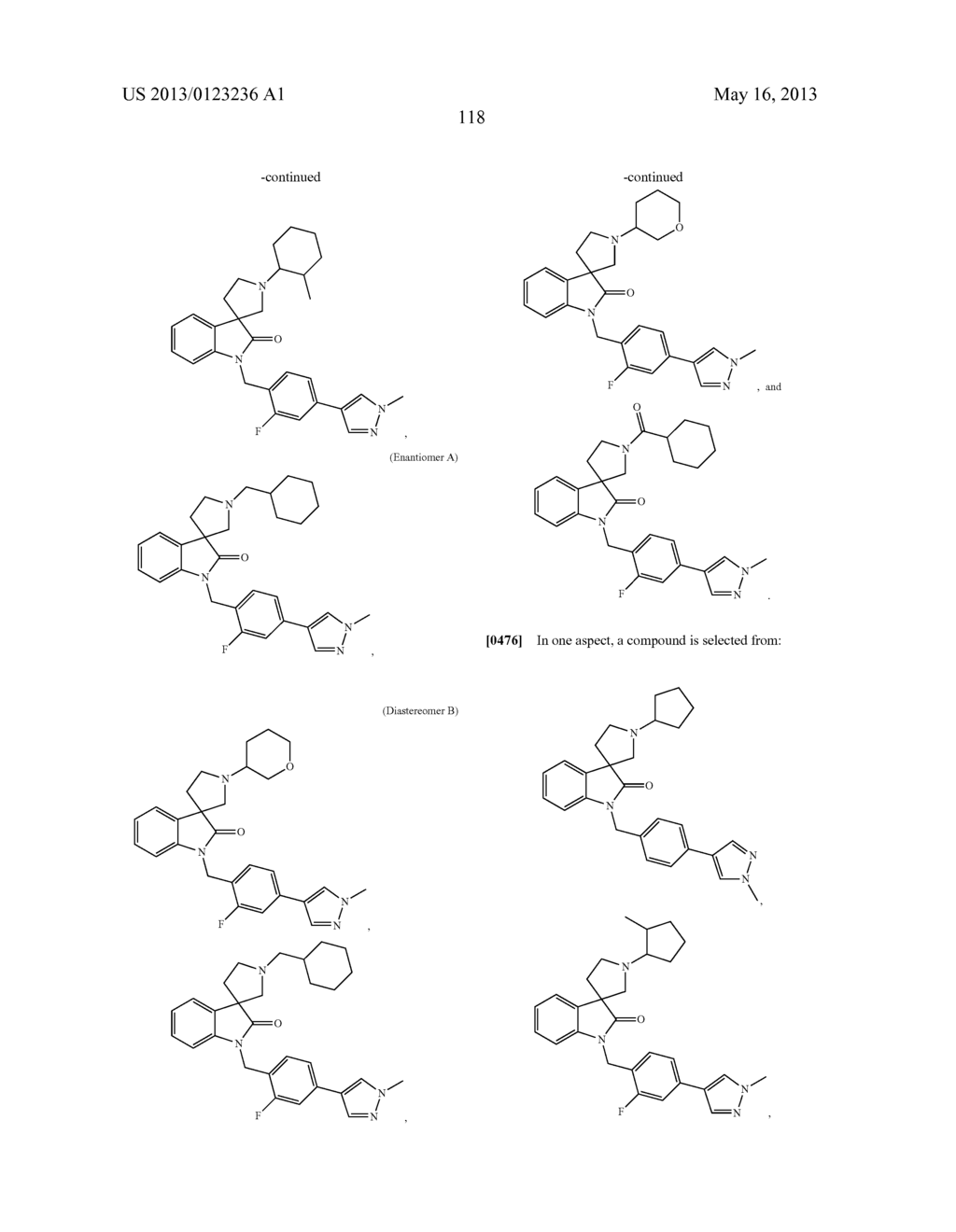 SUBSTITUTED BENZYLSPIROINDOLIN-2-ONE ANALOGS AS POSITIVE ALLOSTERIC     MODULATORS OF THE MUSCARINIC ACETYLCHOLINE RECEPTOR M1 - diagram, schematic, and image 119