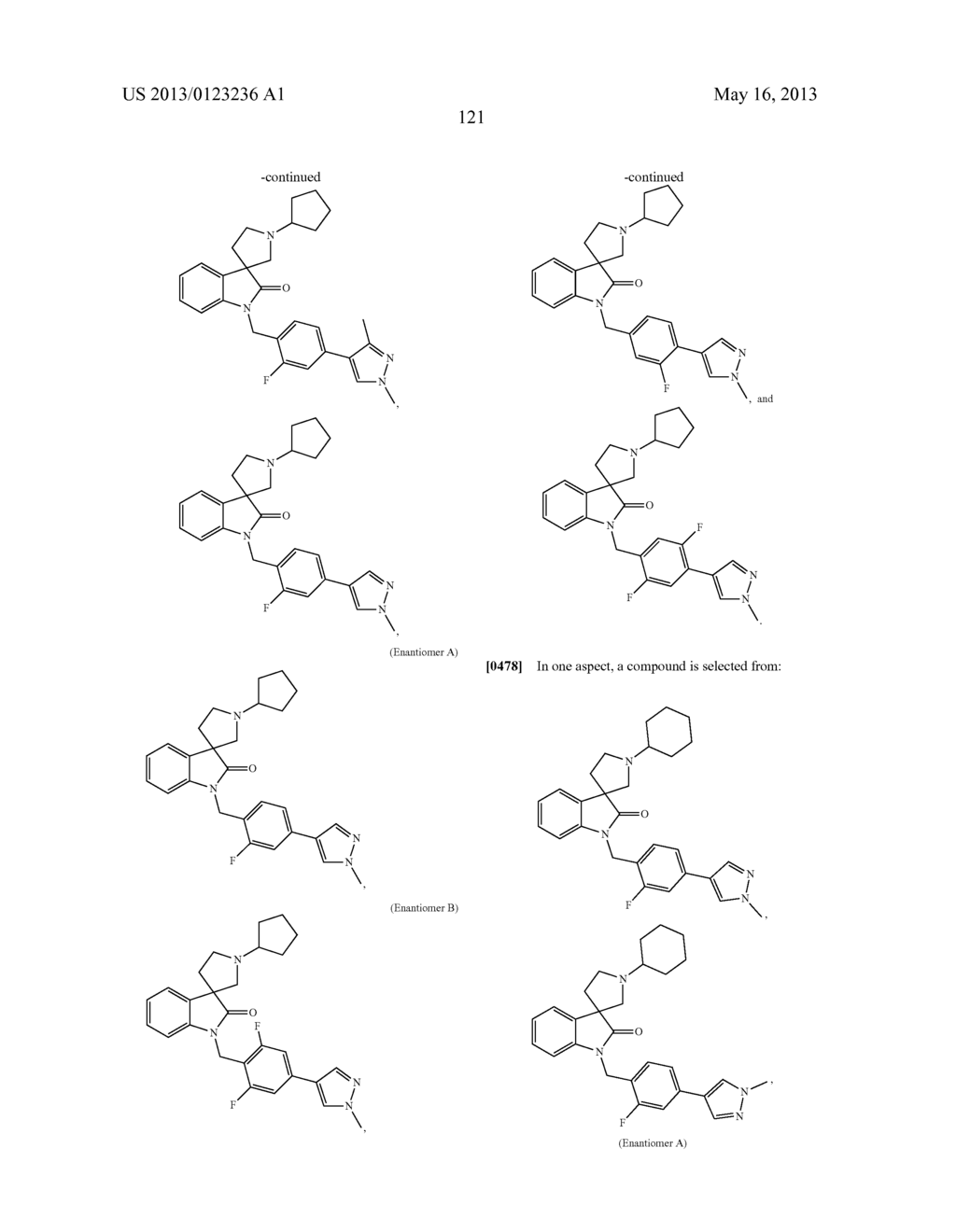 SUBSTITUTED BENZYLSPIROINDOLIN-2-ONE ANALOGS AS POSITIVE ALLOSTERIC     MODULATORS OF THE MUSCARINIC ACETYLCHOLINE RECEPTOR M1 - diagram, schematic, and image 122