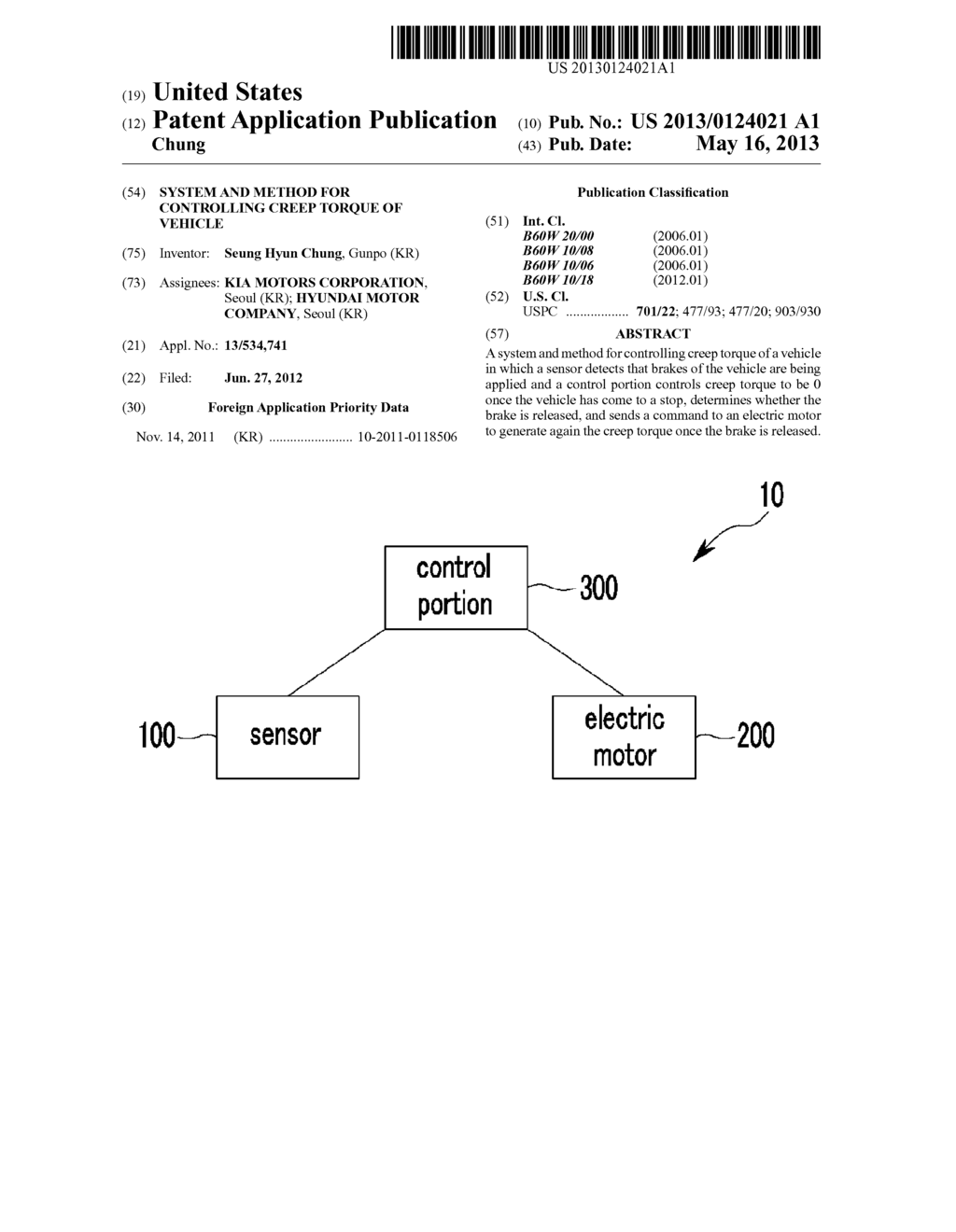 SYSTEM AND METHOD FOR CONTROLLING CREEP TORQUE OF VEHICLE - diagram, schematic, and image 01