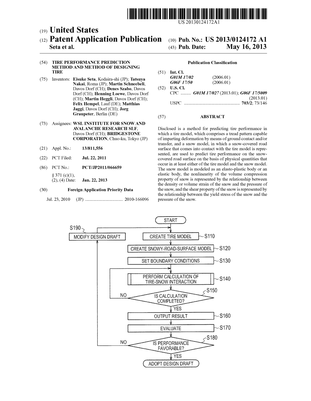 TIRE PERFORMANCE PREDICTION METHOD AND METHOD OF DESIGNING TIRE - diagram, schematic, and image 01