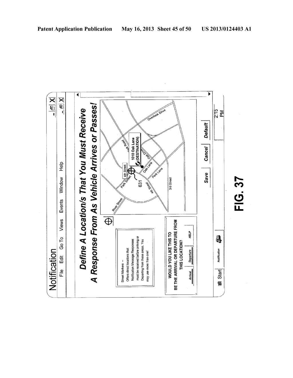 Notification Systems and Methods Enabling Selection of Arrival or     Departure Times of Tracked Mobile Things in Relation to Locations - diagram, schematic, and image 46