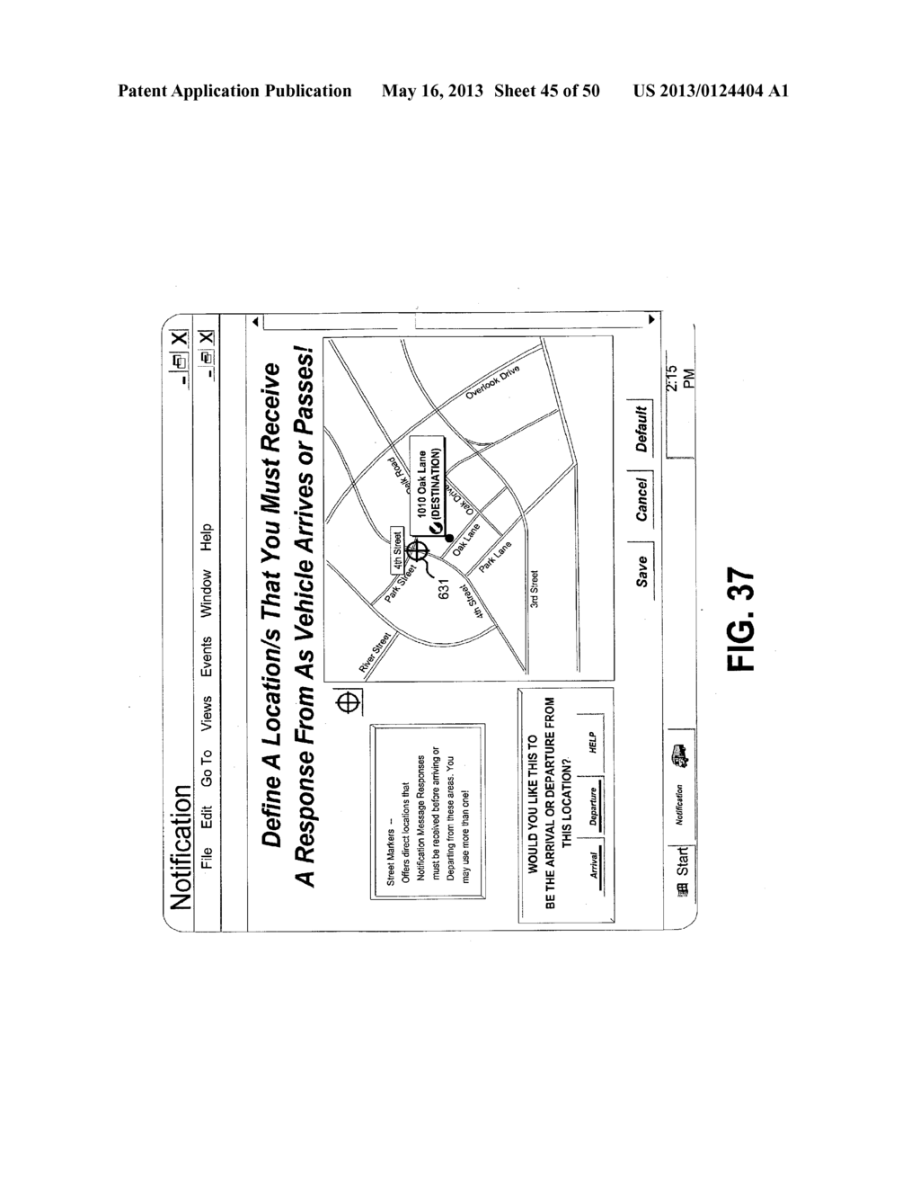 Notification Systems and Methods Enabling Selection of Arrival or     Departure Times of Tracked Mobile Things in Relation to Locations - diagram, schematic, and image 46