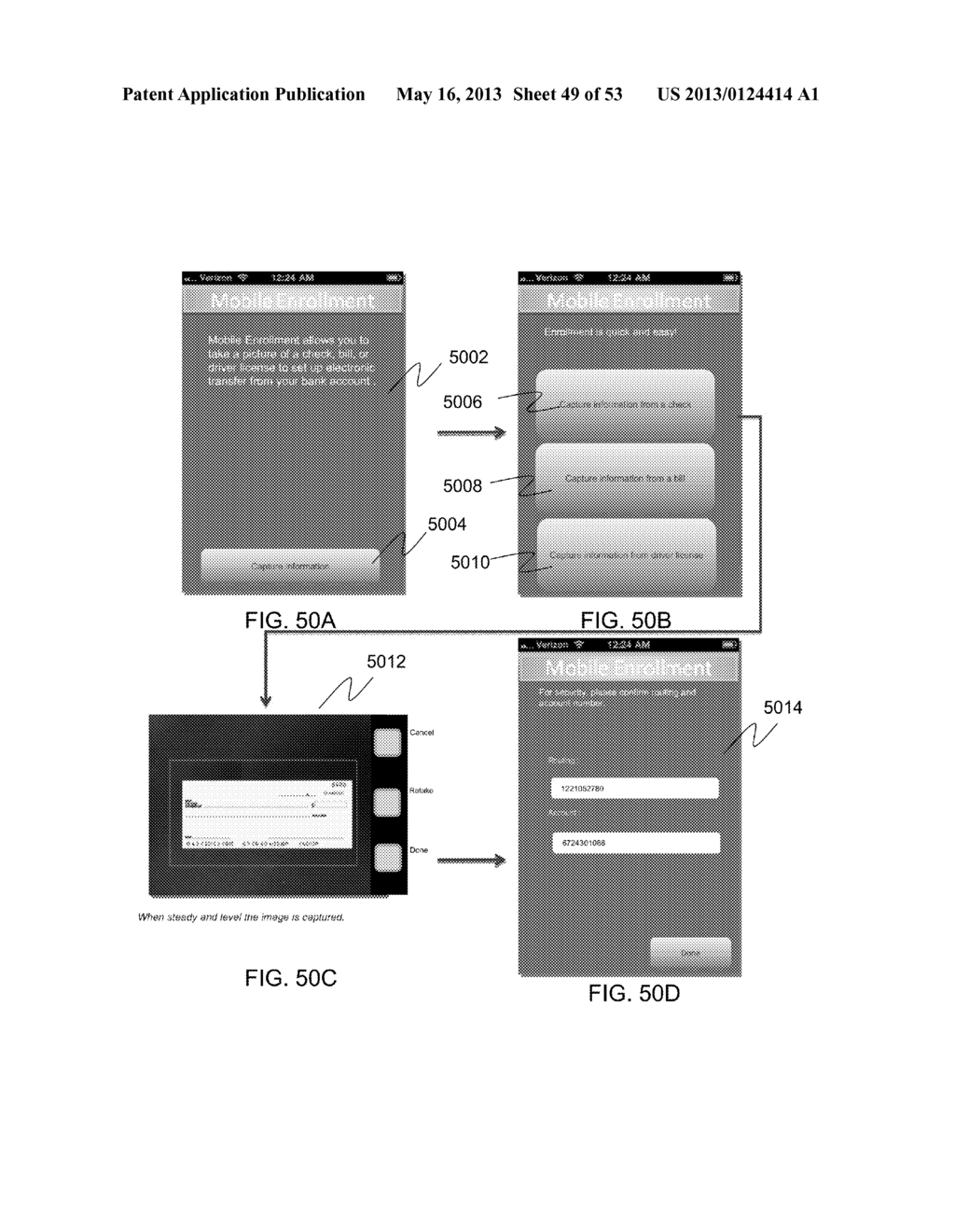 SYSTEMS AND METHODS FOR MOBILE AUTOMATED CLEARING HOUSE ENROLLMENT - diagram, schematic, and image 50