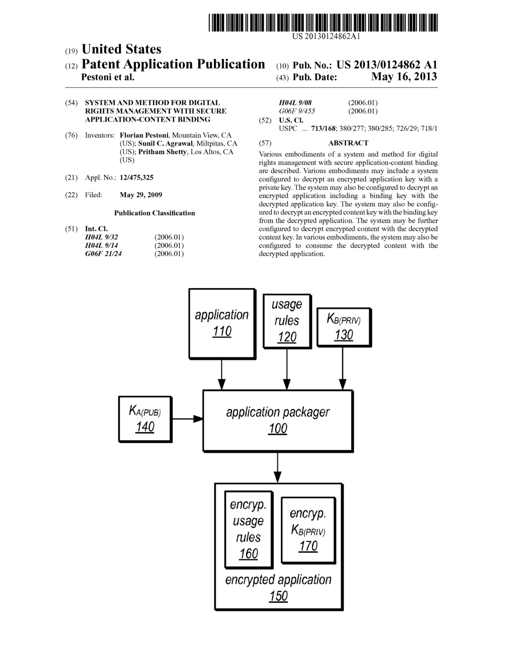 System And Method For Digital Rights Management With Secure     Application-Content Binding - diagram, schematic, and image 01