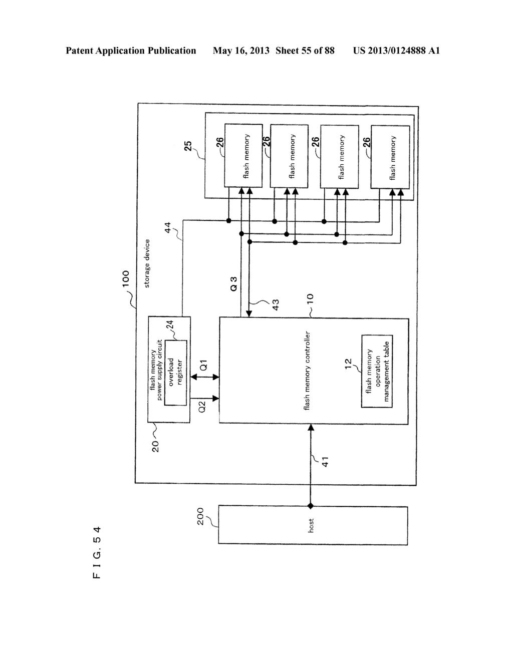 NONVOLATILE STORAGE SYSTEM, POWER SUPPLY CIRCUIT FOR MEMORY SYSTEM, FLASH     MEMORY, FLASH MEMORY CONTROLLER, AND NONVOLATILE SEMICONDUCTOR STORAGE     DEVICE - diagram, schematic, and image 56