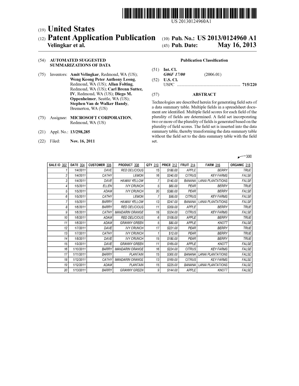 AUTOMATED SUGGESTED SUMMARIZATIONS OF DATA - diagram, schematic, and image 01