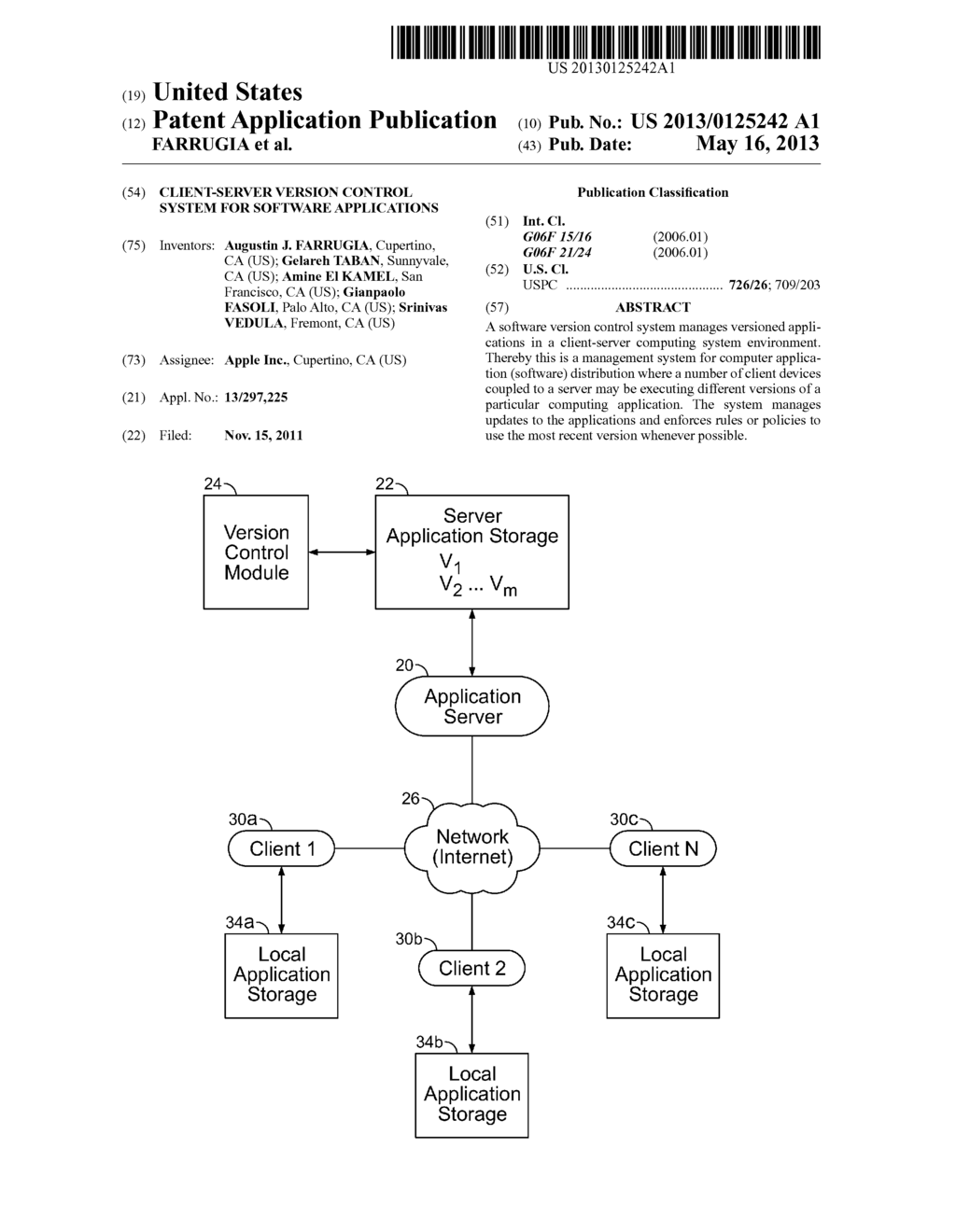 CLIENT-SERVER VERSION CONTROL SYSTEM FOR SOFTWARE APPLICATIONS - diagram, schematic, and image 01