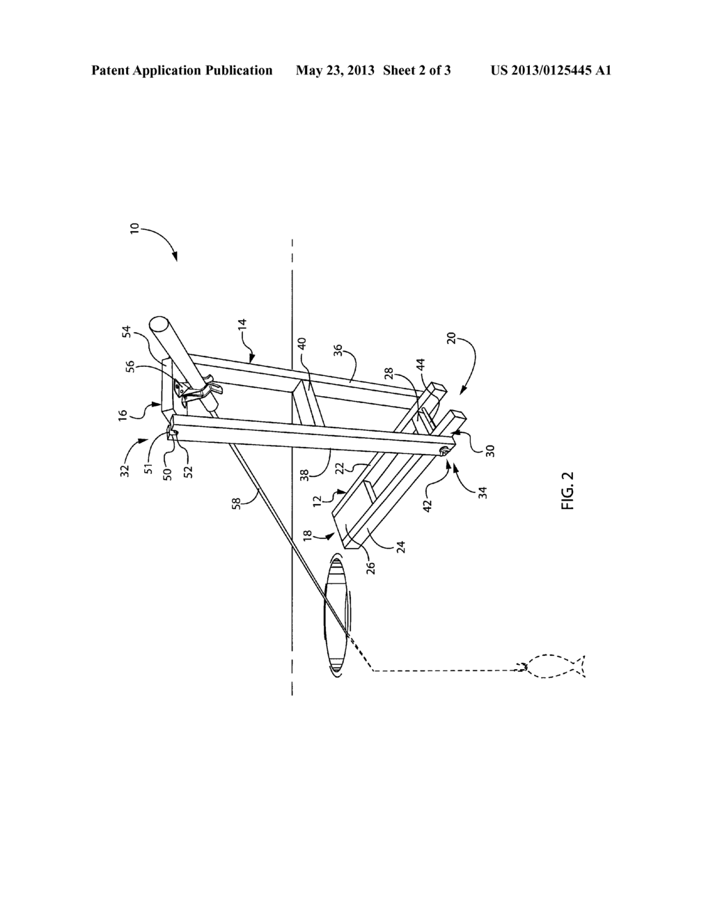 Pivoting Ice Fishing Rod Support - diagram, schematic, and image 03