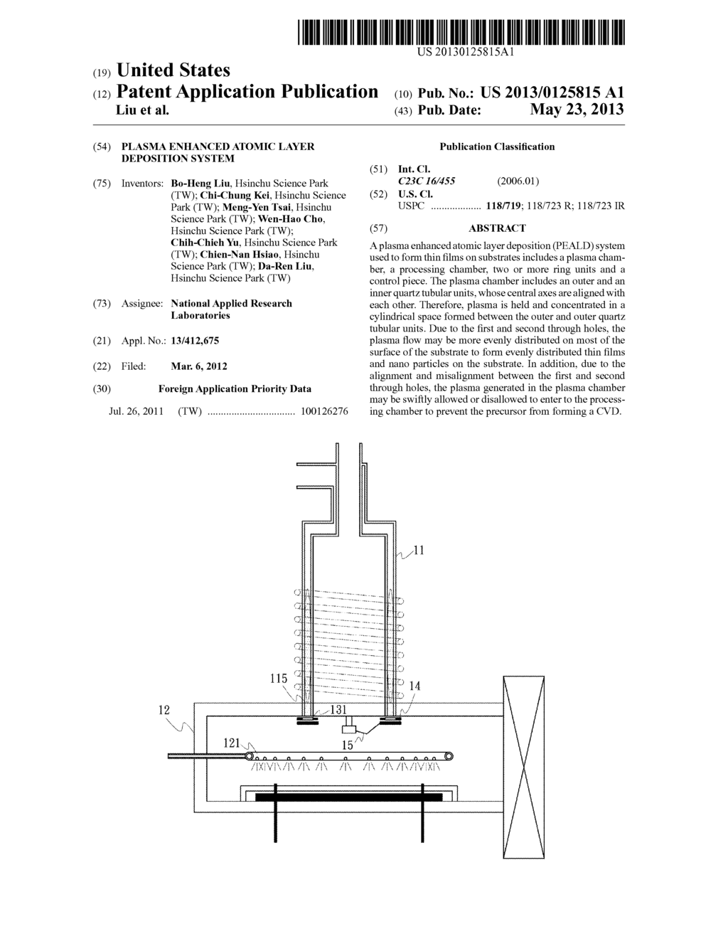 PLASMA ENHANCED ATOMIC LAYER DEPOSITION SYSTEM - diagram, schematic, and image 01