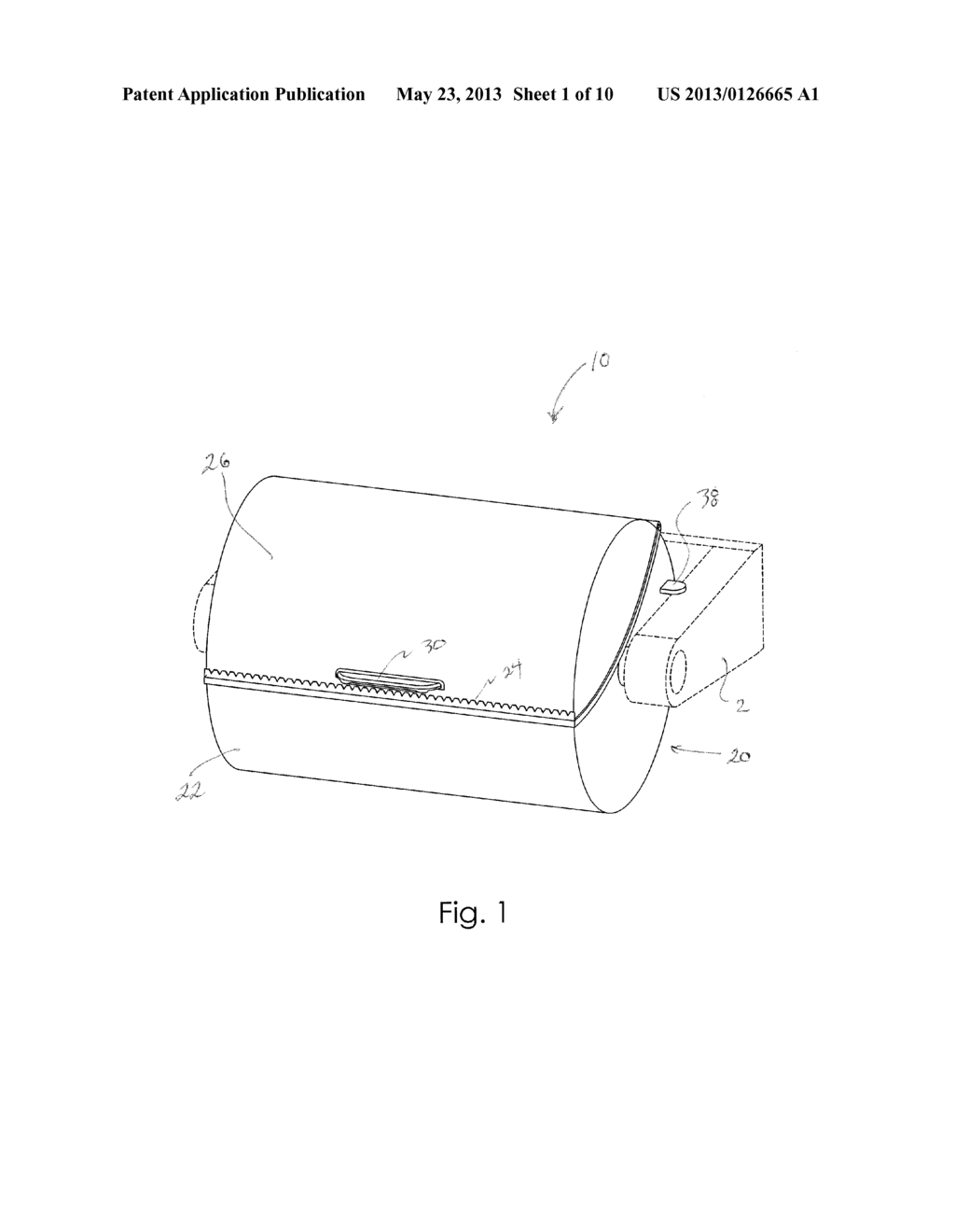 Dispenser of Rolled Wet Wipes - diagram, schematic, and image 02