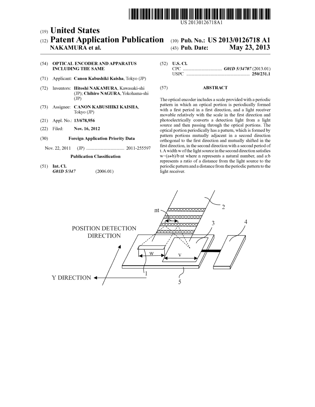 OPTICAL ENCODER AND APPARATUS INCLUDING THE SAME - diagram, schematic, and image 01