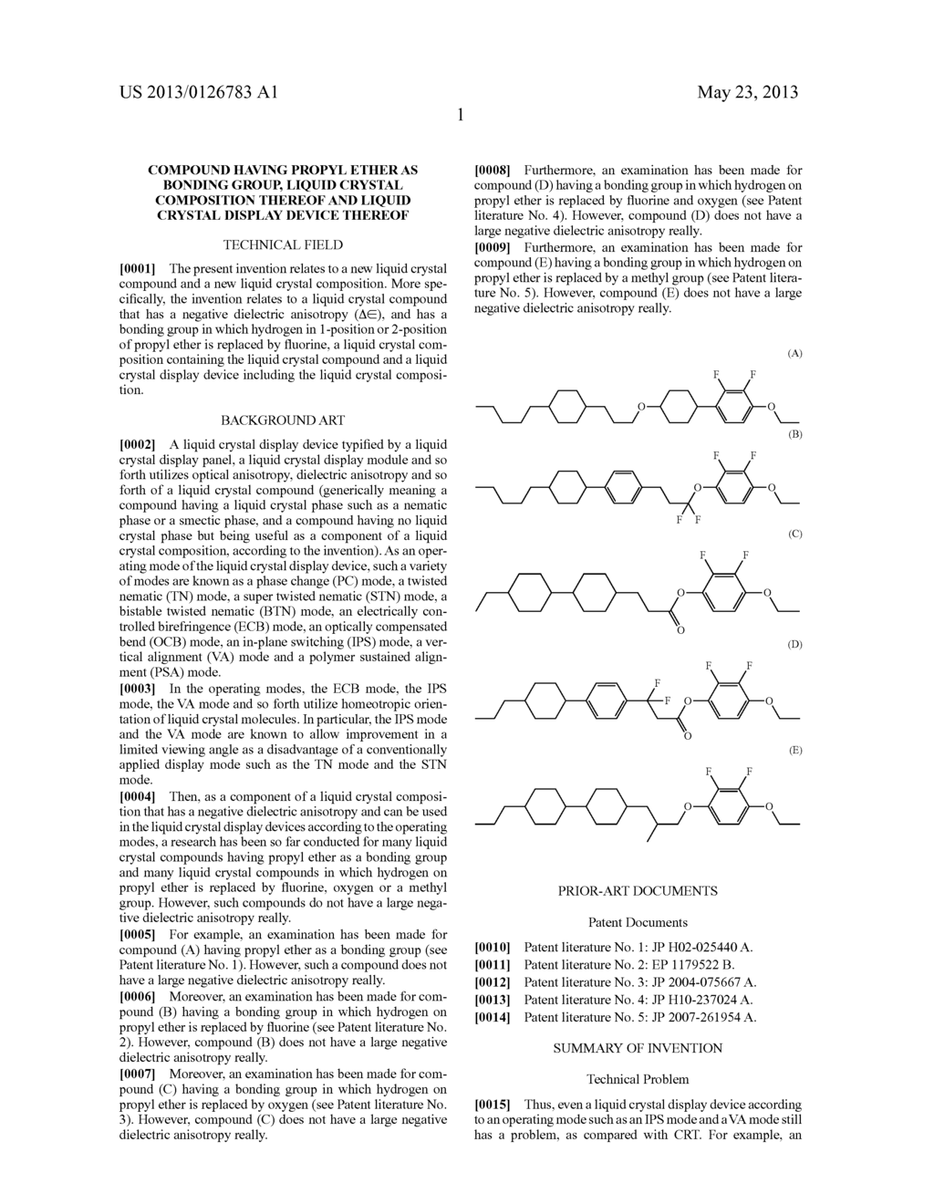 COMPOUND HAVING PROPYL ETHER AS BONDING GROUP, LIQUID CRYSTAL COMPOSITION     THEREOF AND LIQUID CRYSTAL DISPLAY DEVICE THEREOF - diagram, schematic, and image 02