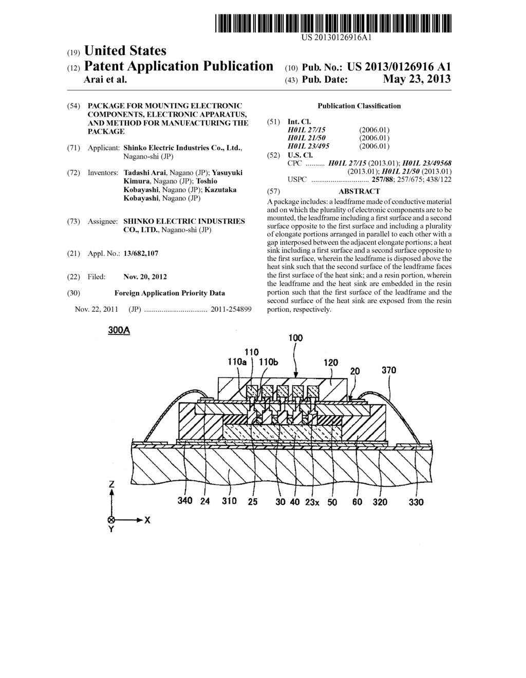 PACKAGE FOR MOUNTING ELECTRONIC COMPONENTS, ELECTRONIC APPARATUS, AND     METHOD FOR MANUFACTURING THE PACKAGE - diagram, schematic, and image 01