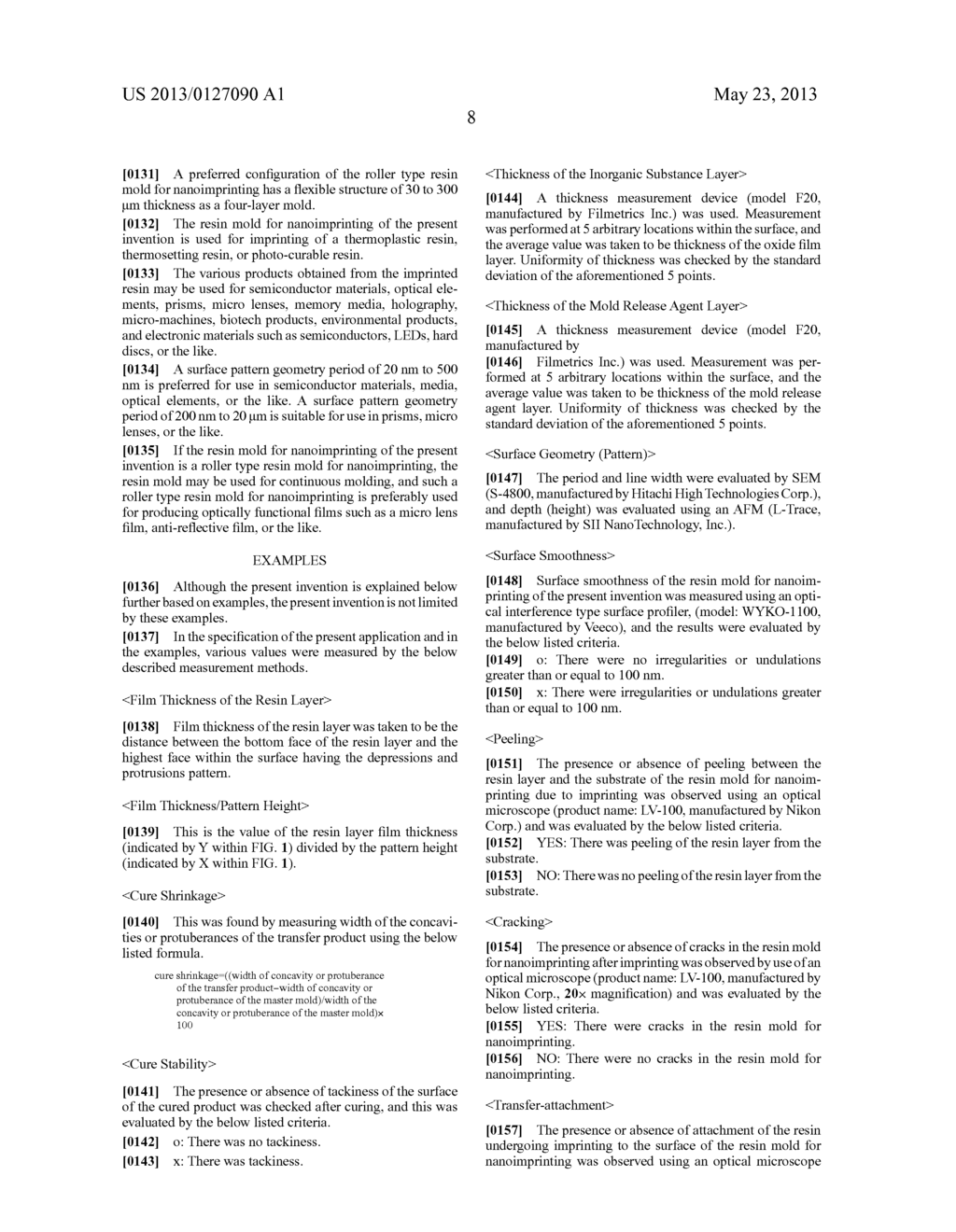 Resin Mold for Nanoimprinting and Production Method Thereof - diagram, schematic, and image 13