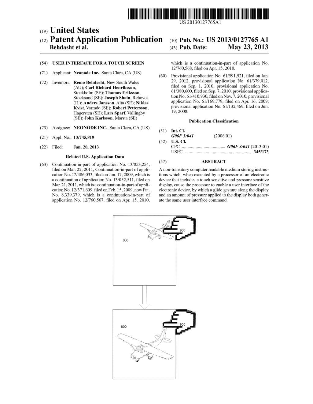 USER INTERFACE FOR A TOUCH SCREEN - diagram, schematic, and image 01