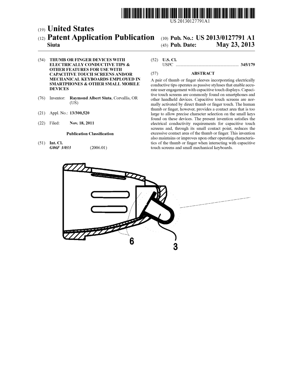 Thumb or Finger Devices with Electrically Conductive Tips & Other Features     for Use with Capacitive Touch Screens and/or Mechanical Keyboards     Employed in Smartphones & Other Small Mobile Devices - diagram, schematic, and image 01