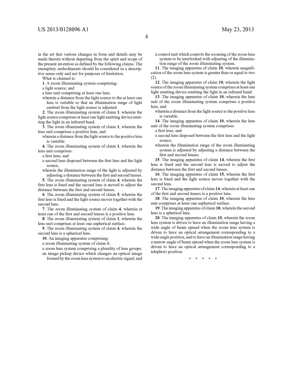 ZOOM ILLUMINATING SYSTEM AND IMAGING APPARATUS EMPLOYING THE SAME - diagram, schematic, and image 09