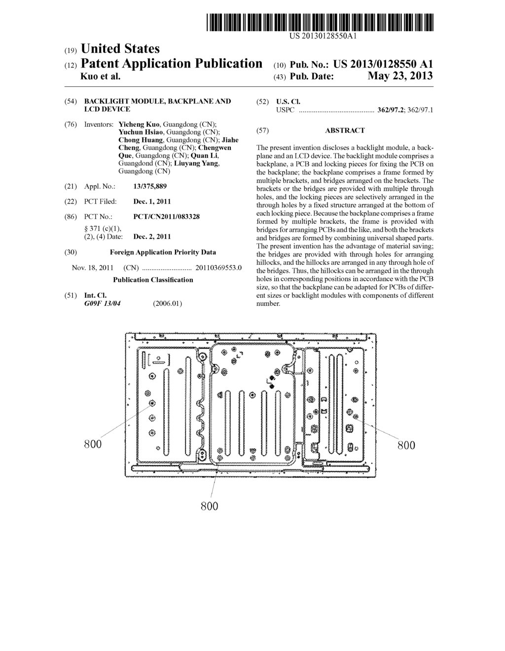 Backlight Module, Backplane and LCD Device - diagram, schematic, and image 01