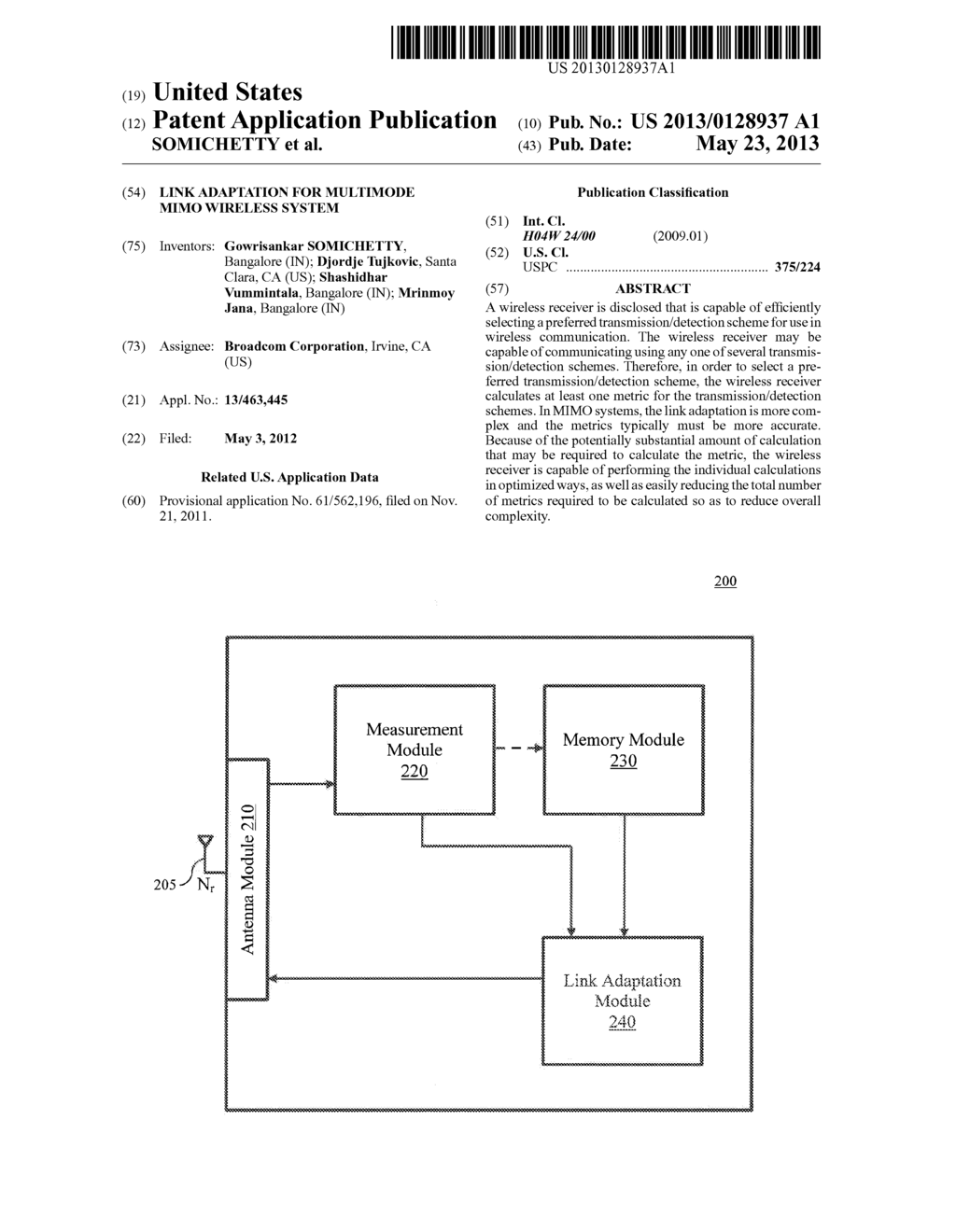 LINK ADAPTATION FOR MULTIMODE MIMO WIRELESS SYSTEM - diagram, schematic, and image 01