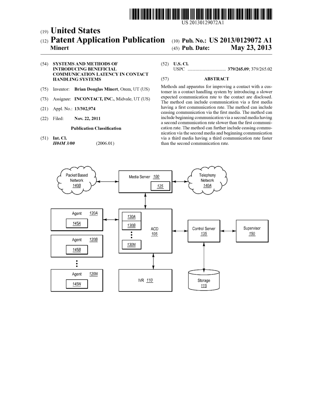 SYSTEMS AND METHODS OF INTRODUCING BENEFICIAL COMMUNICATION LATENCY IN     CONTACT HANDLING SYSTEMS - diagram, schematic, and image 01