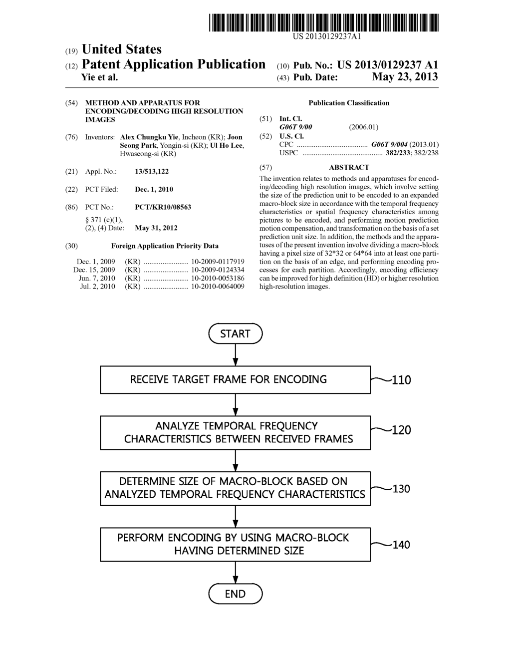 METHOD AND APPARATUS FOR ENCODING/DECODING HIGH RESOLUTION IMAGES - diagram, schematic, and image 01