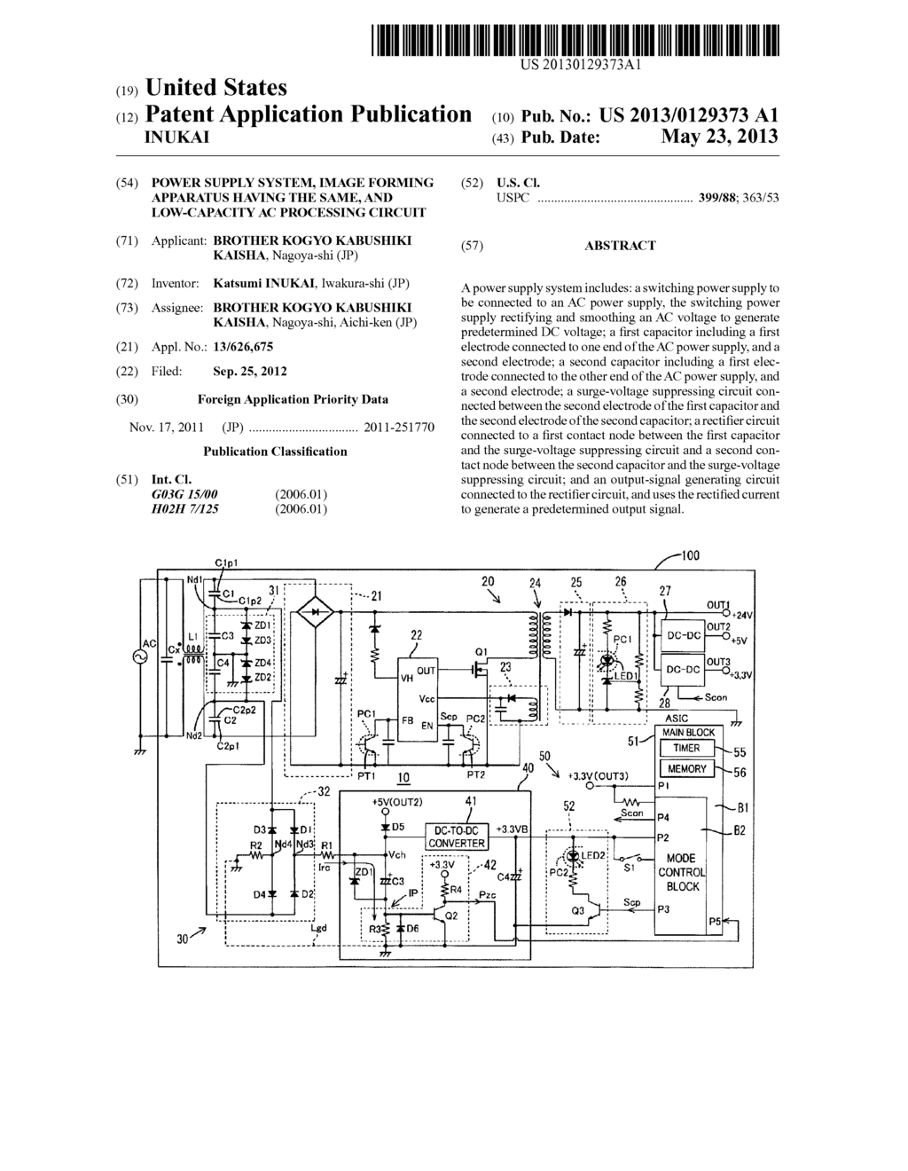 POWER SUPPLY SYSTEM, IMAGE FORMING APPARATUS HAVING THE SAME, AND     LOW-CAPACITY AC PROCESSING CIRCUIT - diagram, schematic, and image 01