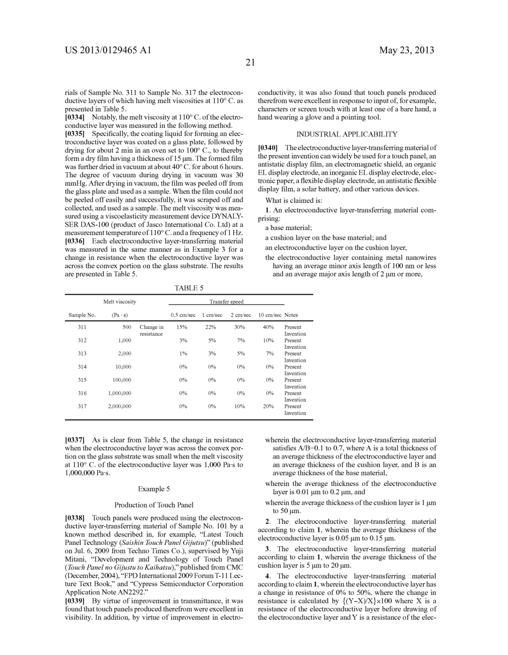 ELECTROCONDUCTIVE LAYER-TRANSFERRING MATERIAL AND TOUCH PANEL - diagram, schematic, and image 27