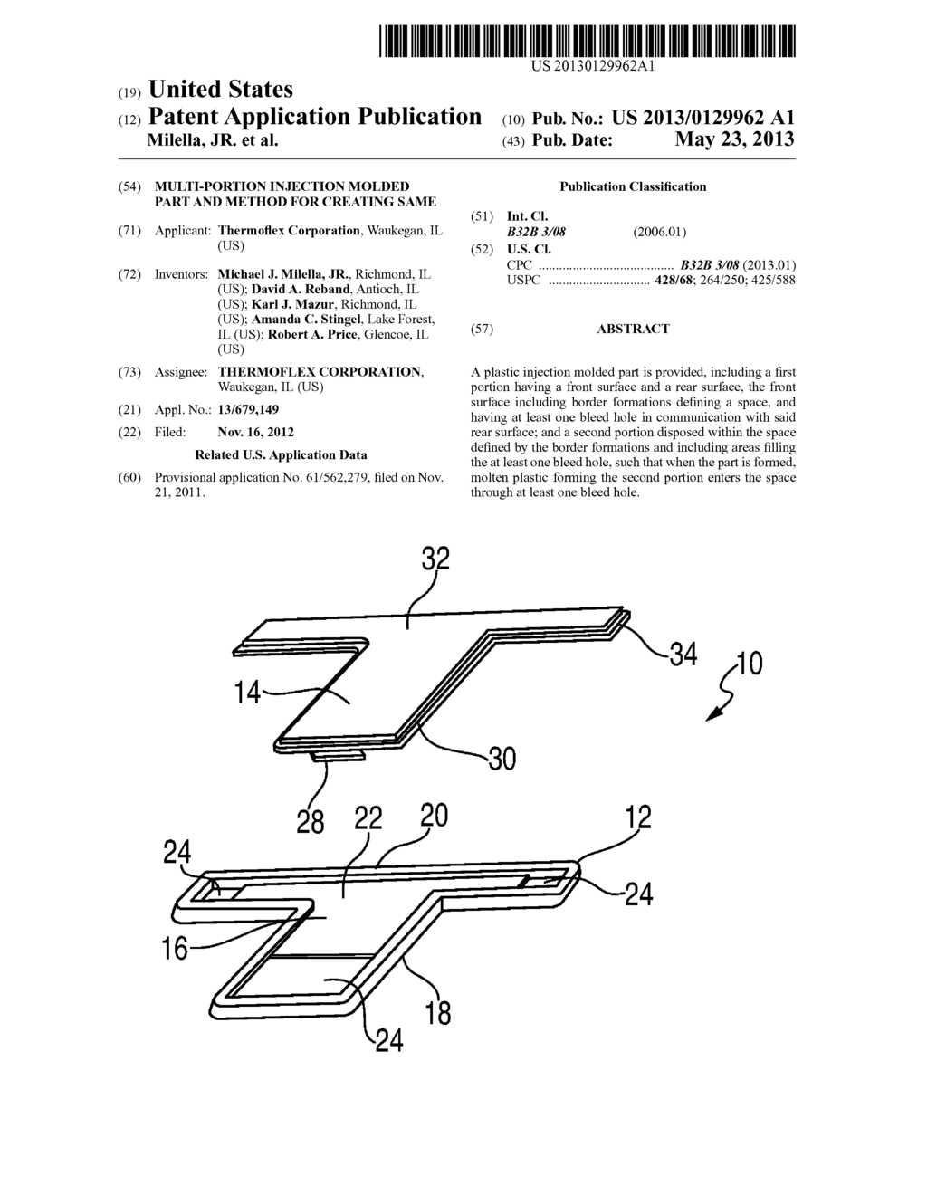 MULTI-PORTION INJECTION MOLDED PART AND METHOD FOR CREATING SAME - diagram, schematic, and image 01