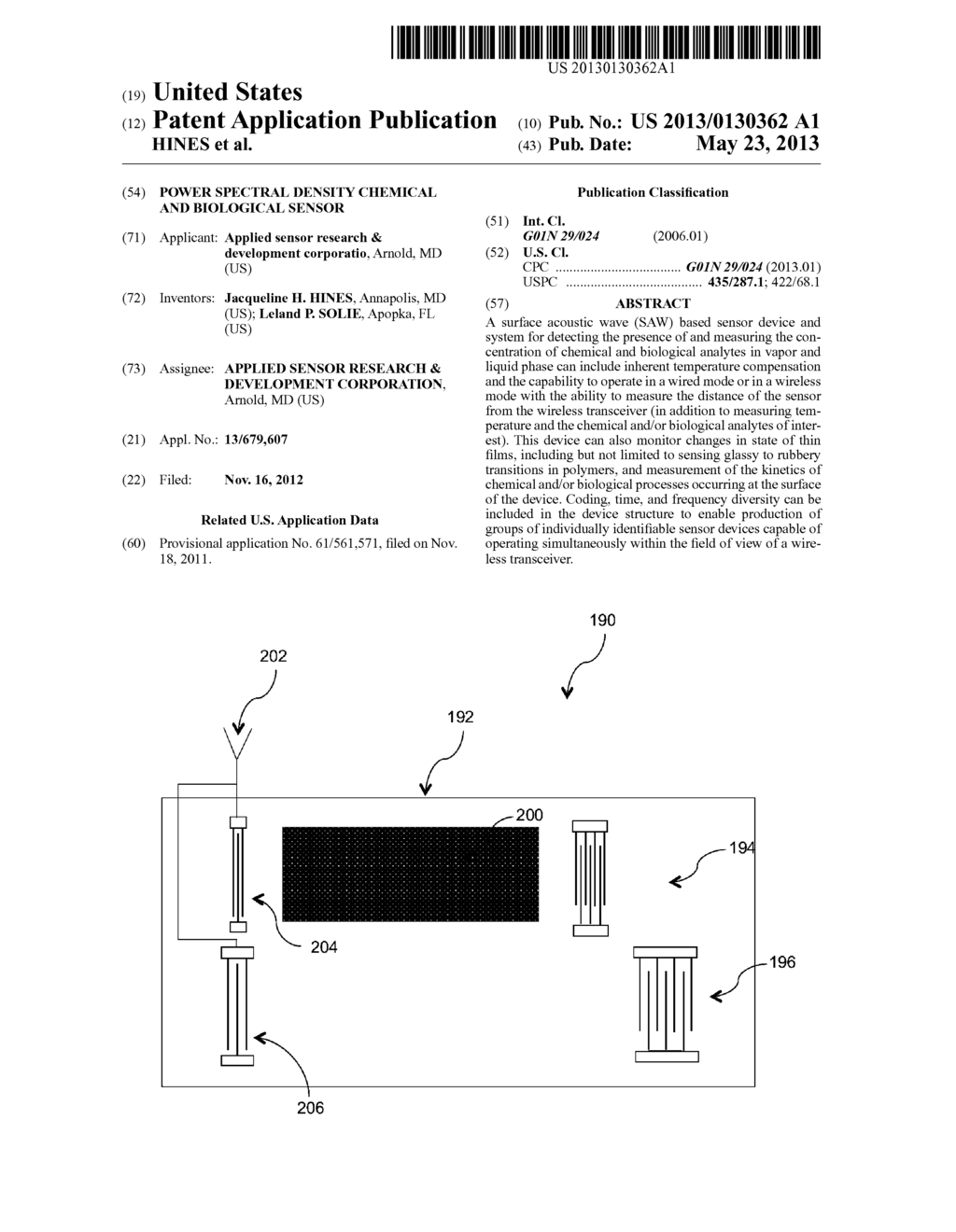 POWER SPECTRAL DENSITY CHEMICAL AND BIOLOGICAL SENSOR - diagram, schematic, and image 01