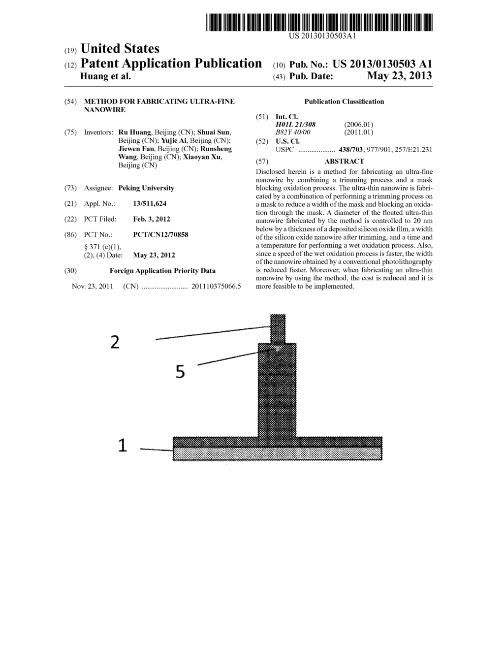 METHOD FOR FABRICATING ULTRA-FINE NANOWIRE - diagram, schematic, and image 01