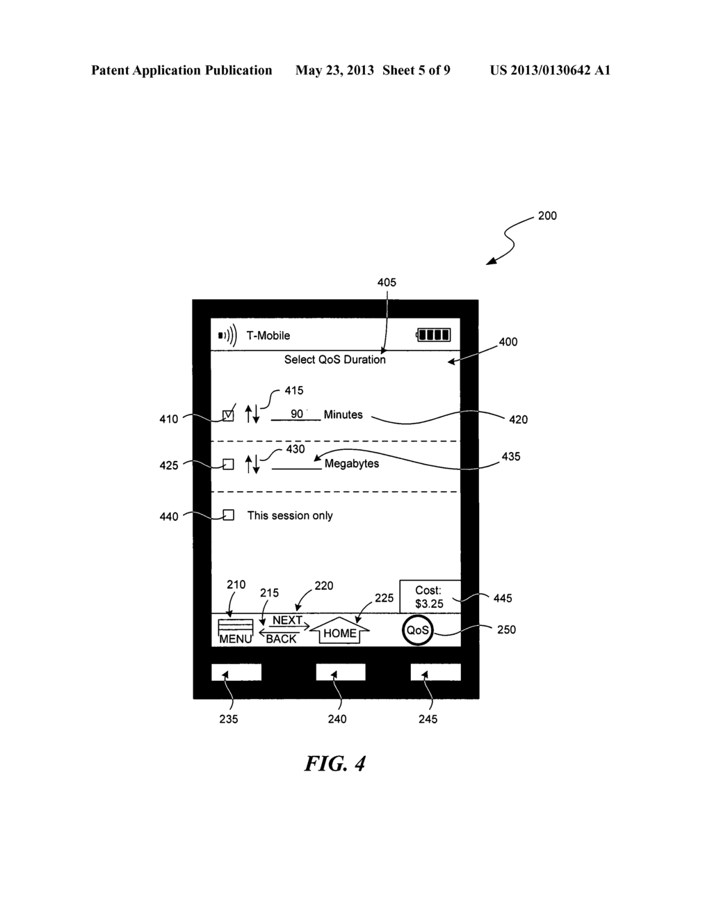 USER-INITIATED QUALITY OF SERVICE MODIFICATION IN A MOBILE DEVICE - diagram, schematic, and image 06