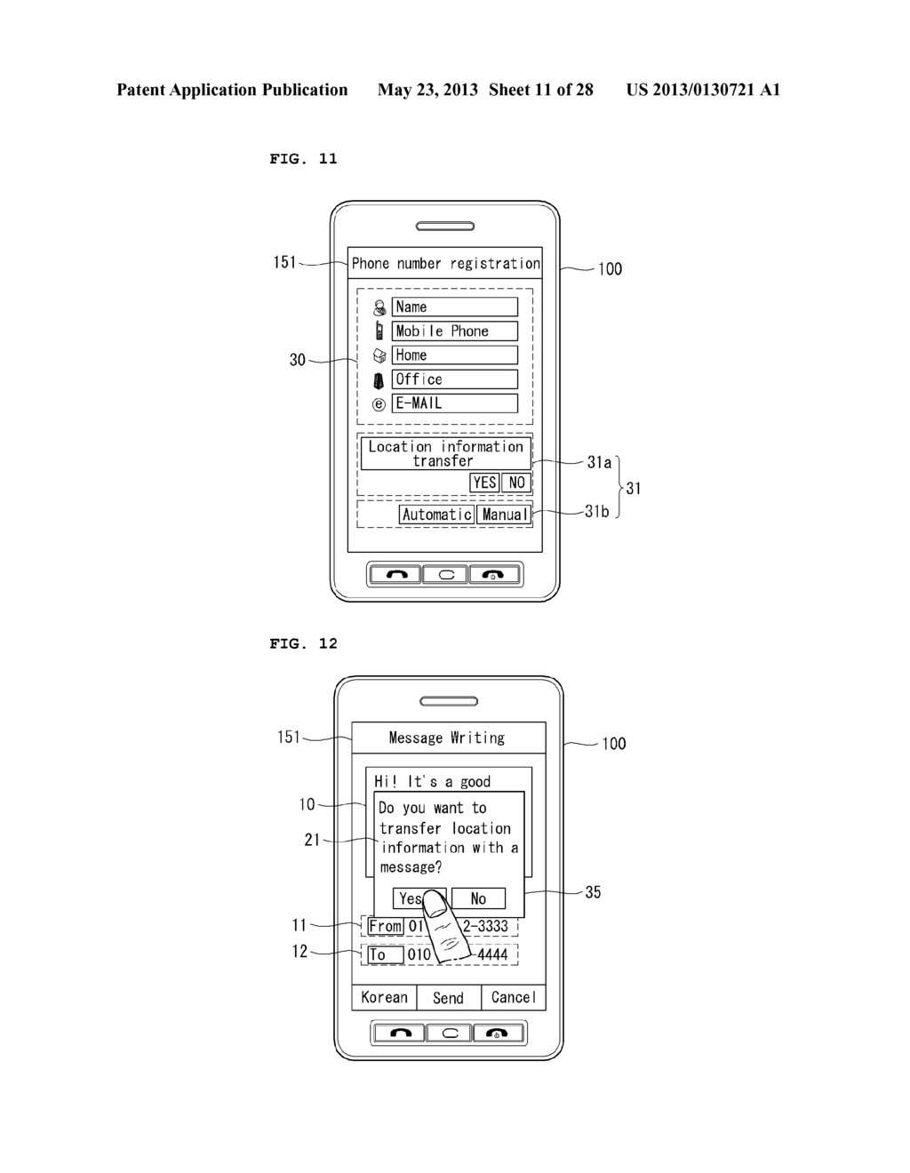 MOBILE TERMINAL AND METHOD OF TRANSFERRING OR RECEIVING DATA USING THE     SAME - diagram, schematic, and image 12