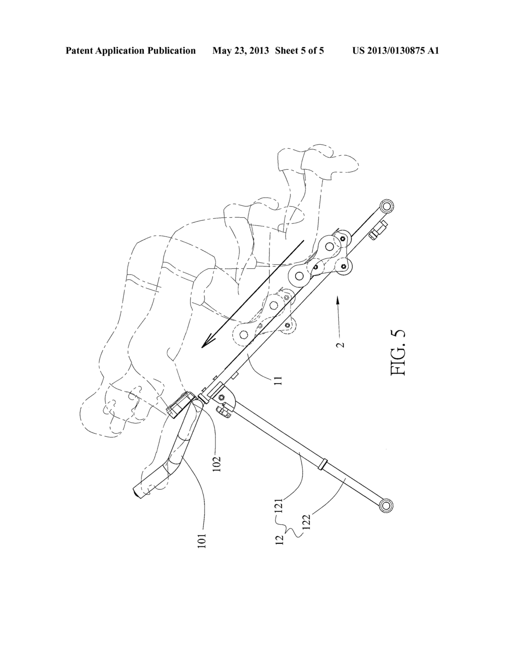 Exercise Device with Length Adjustable Leg - diagram, schematic, and image 06