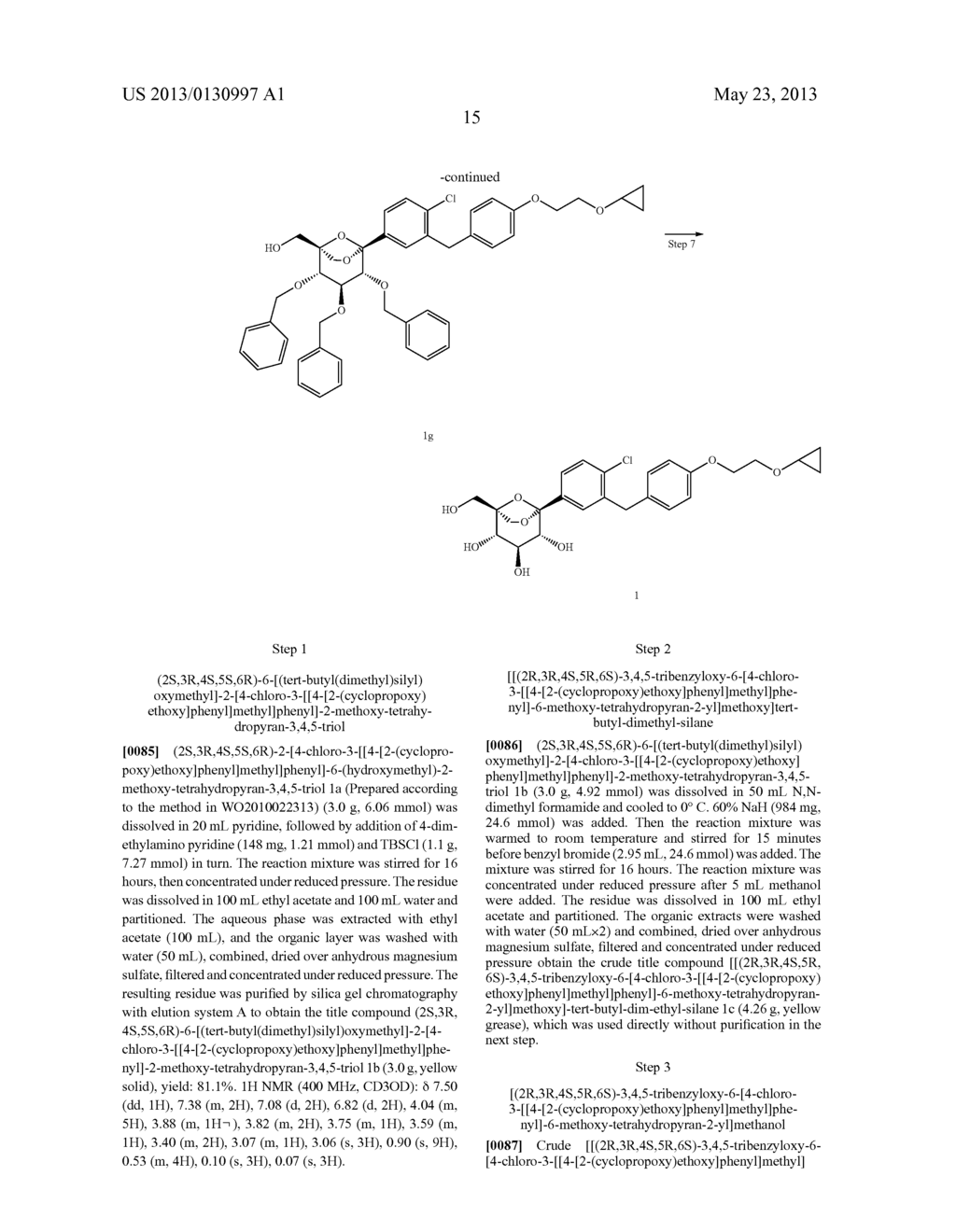 C-ARYL GLUCOSIDE DERIVATIVES, PREPARATION PROCESS AND PHARMACEUTICAL USE     THEREOF - diagram, schematic, and image 16