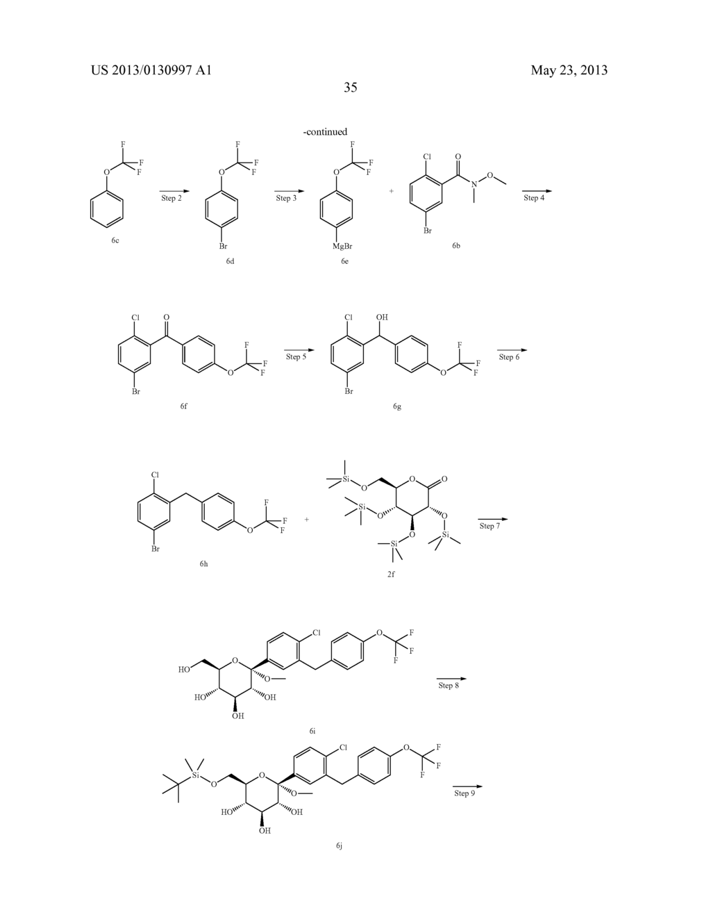 C-ARYL GLUCOSIDE DERIVATIVES, PREPARATION PROCESS AND PHARMACEUTICAL USE     THEREOF - diagram, schematic, and image 36