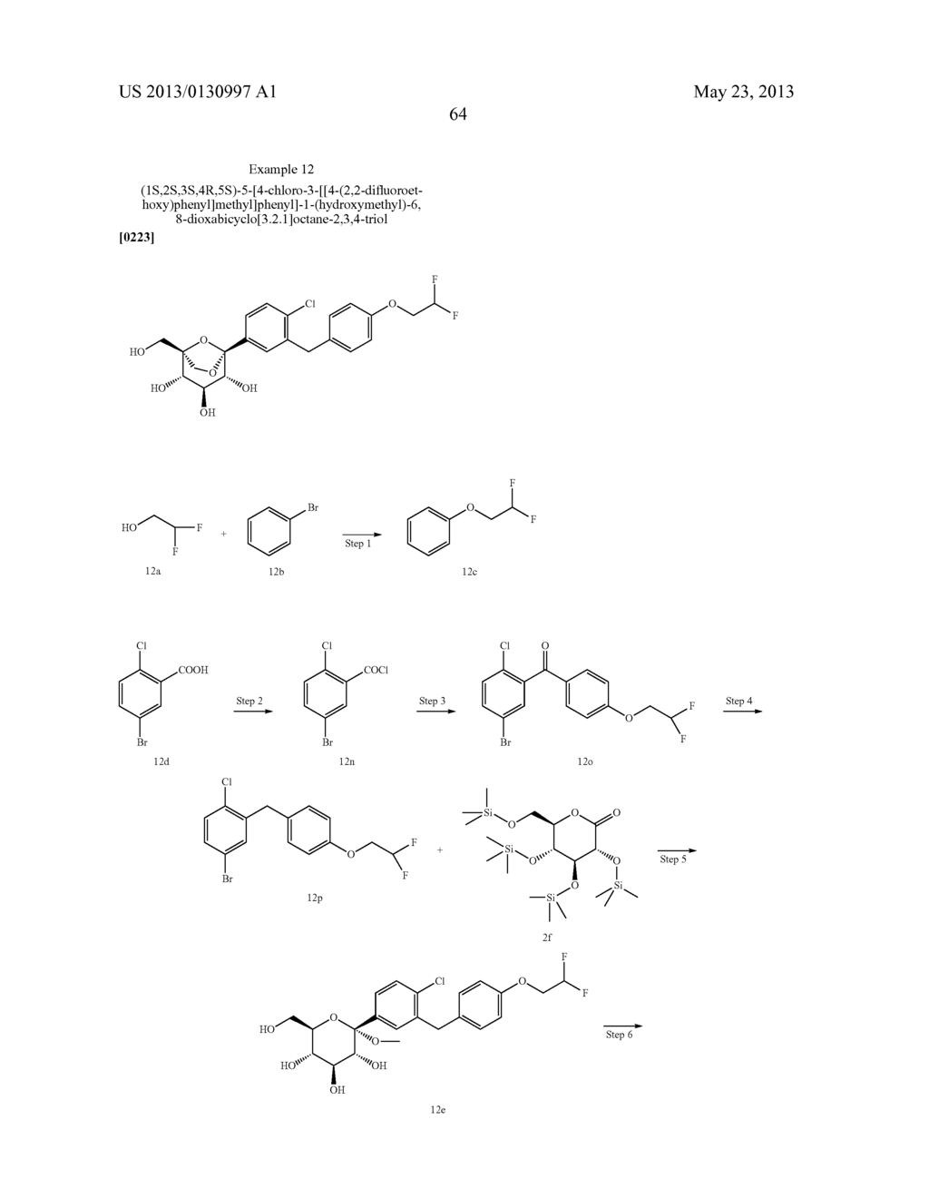 C-ARYL GLUCOSIDE DERIVATIVES, PREPARATION PROCESS AND PHARMACEUTICAL USE     THEREOF - diagram, schematic, and image 65