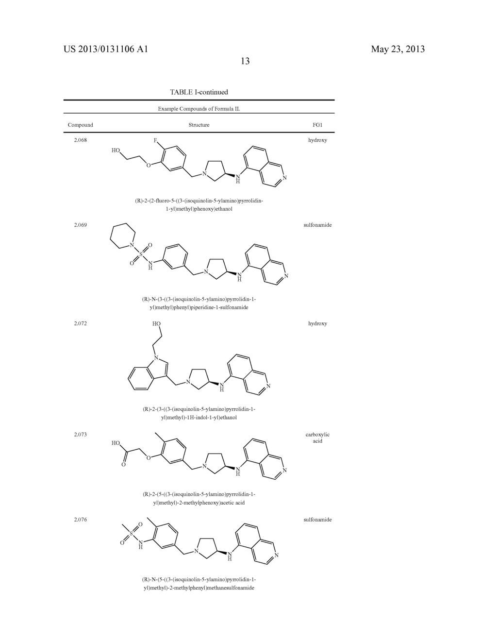 BIFUNCTIONAL RHO KINASE INHIBITOR COMPOUNDS, COMPOSITION AND USE - diagram, schematic, and image 14