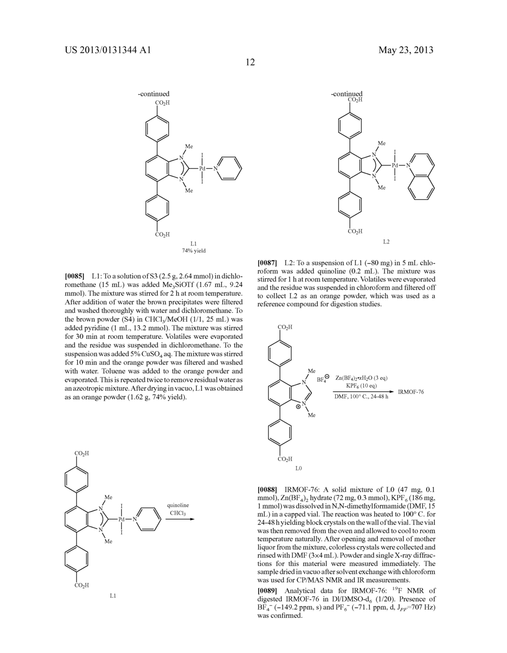 ORGANO-METALLIC FRAMEWORKS DERIVED FROM CARBENOPHILIC METALS AND METHODS     OF MAKING SAME - diagram, schematic, and image 20
