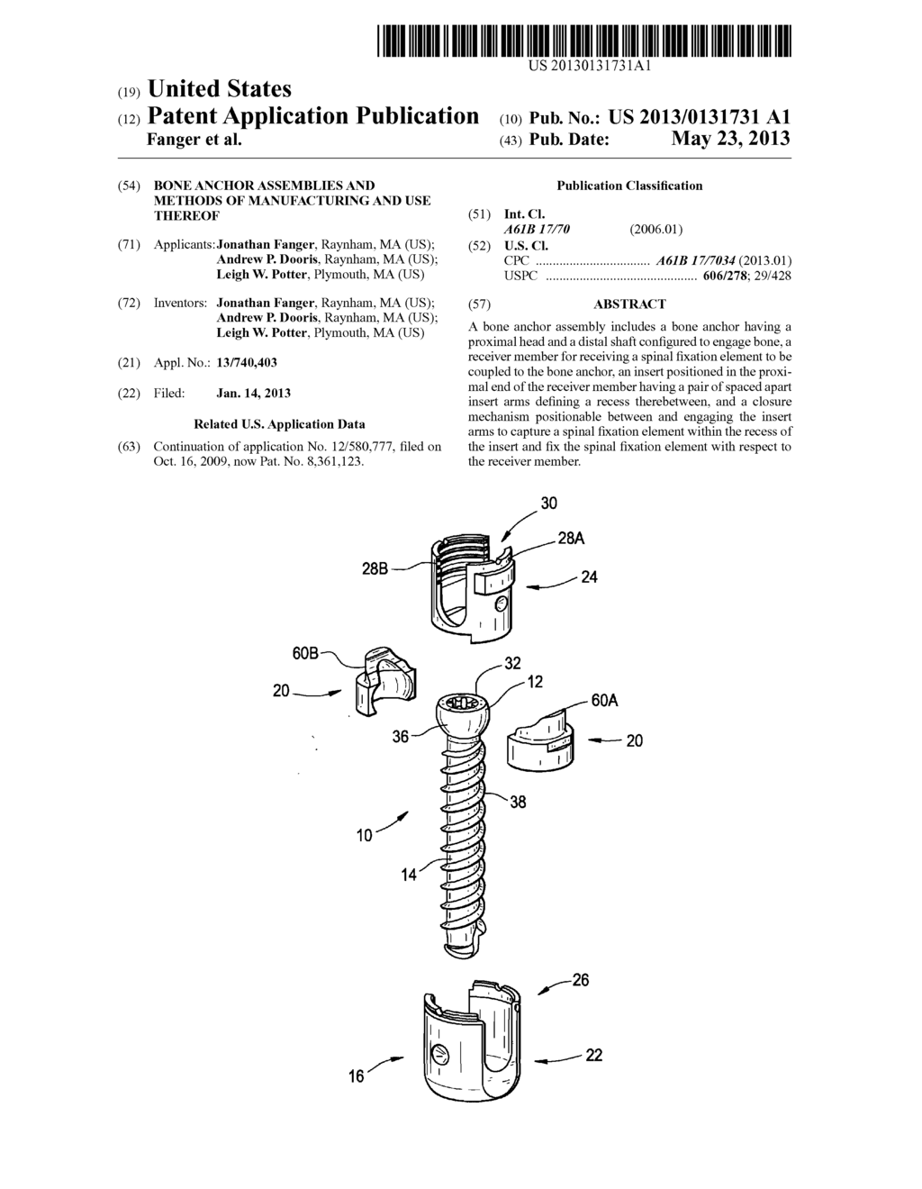 BONE ANCHOR ASSEMBLIES AND METHODS OF MANUFACTURING AND USE THEREOF - diagram, schematic, and image 01