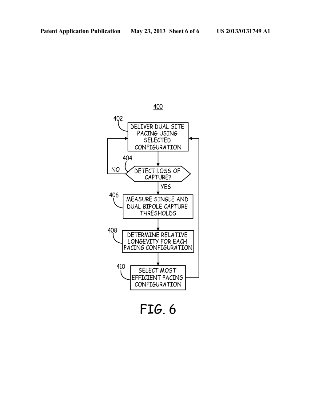 METHOD FOR EFFICIENT DELIVERY OF DUAL SITE PACING - diagram, schematic, and image 07