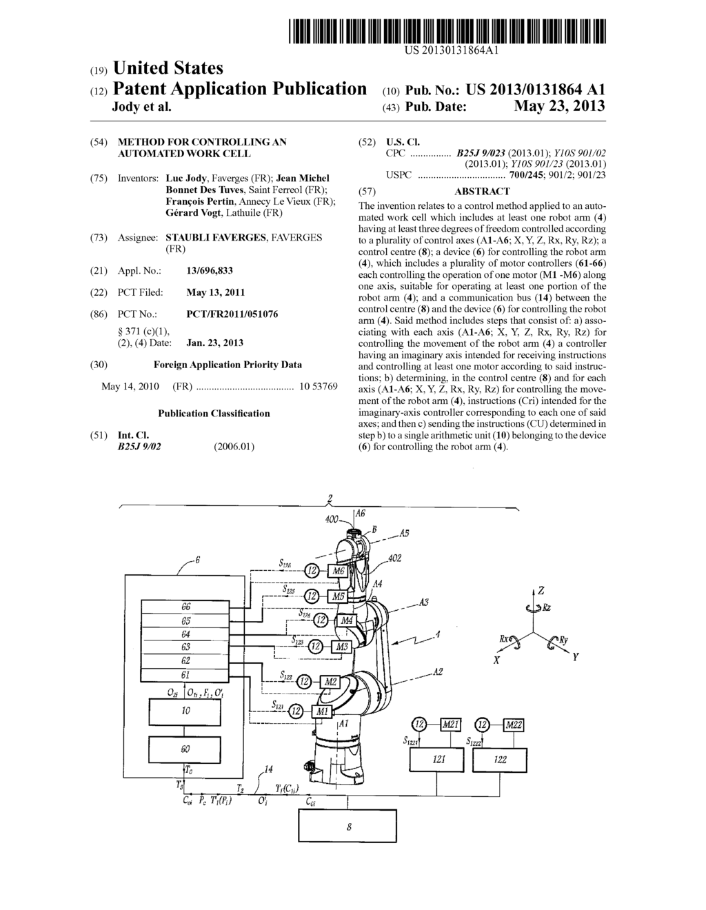 METHOD FOR CONTROLLING AN AUTOMATED WORK CELL - diagram, schematic, and image 01