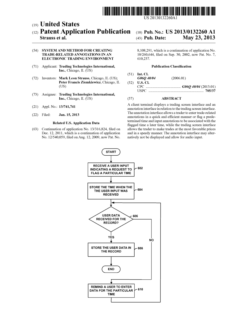 System and Method for Creating Trade-Related Annotations in an Electronic     Trading Environment - diagram, schematic, and image 01