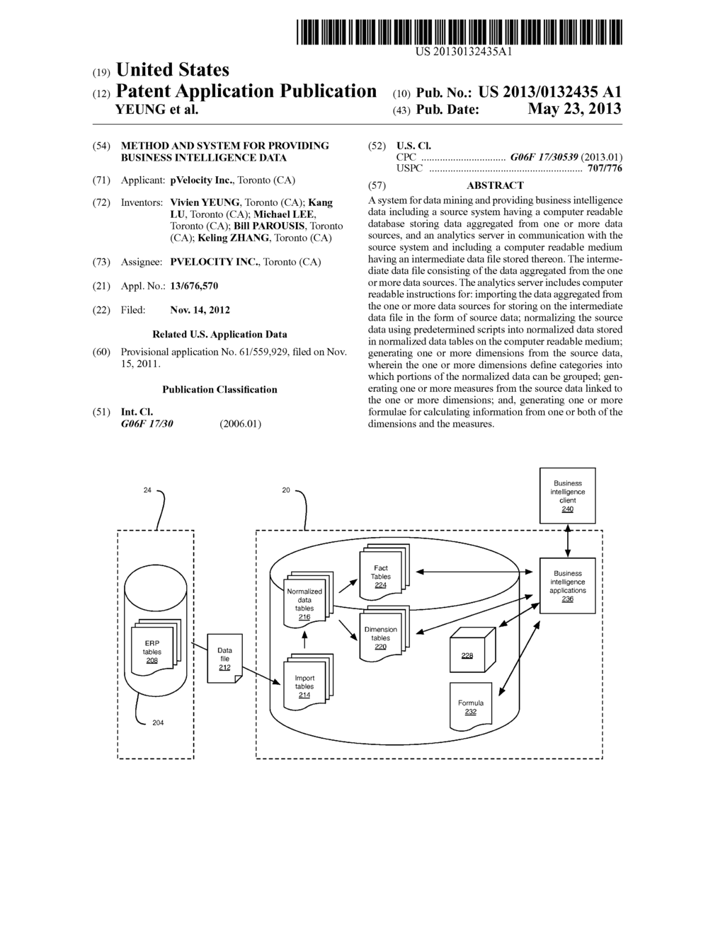 Method And System For Providing Business Intelligence Data - diagram, schematic, and image 01